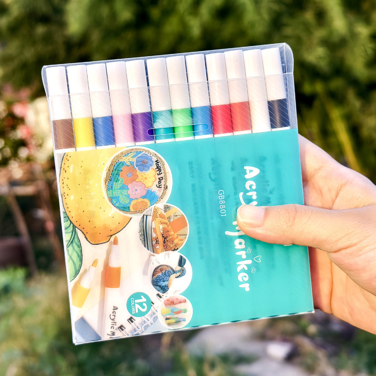 Acrylic Pigment Pen Set, Multi-Color Non-Toxic Water-Resistant for Art & Crafts