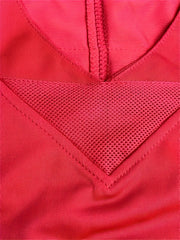 Youth Red Football Jersey V-Neck Short Sleeve Uniform for Games