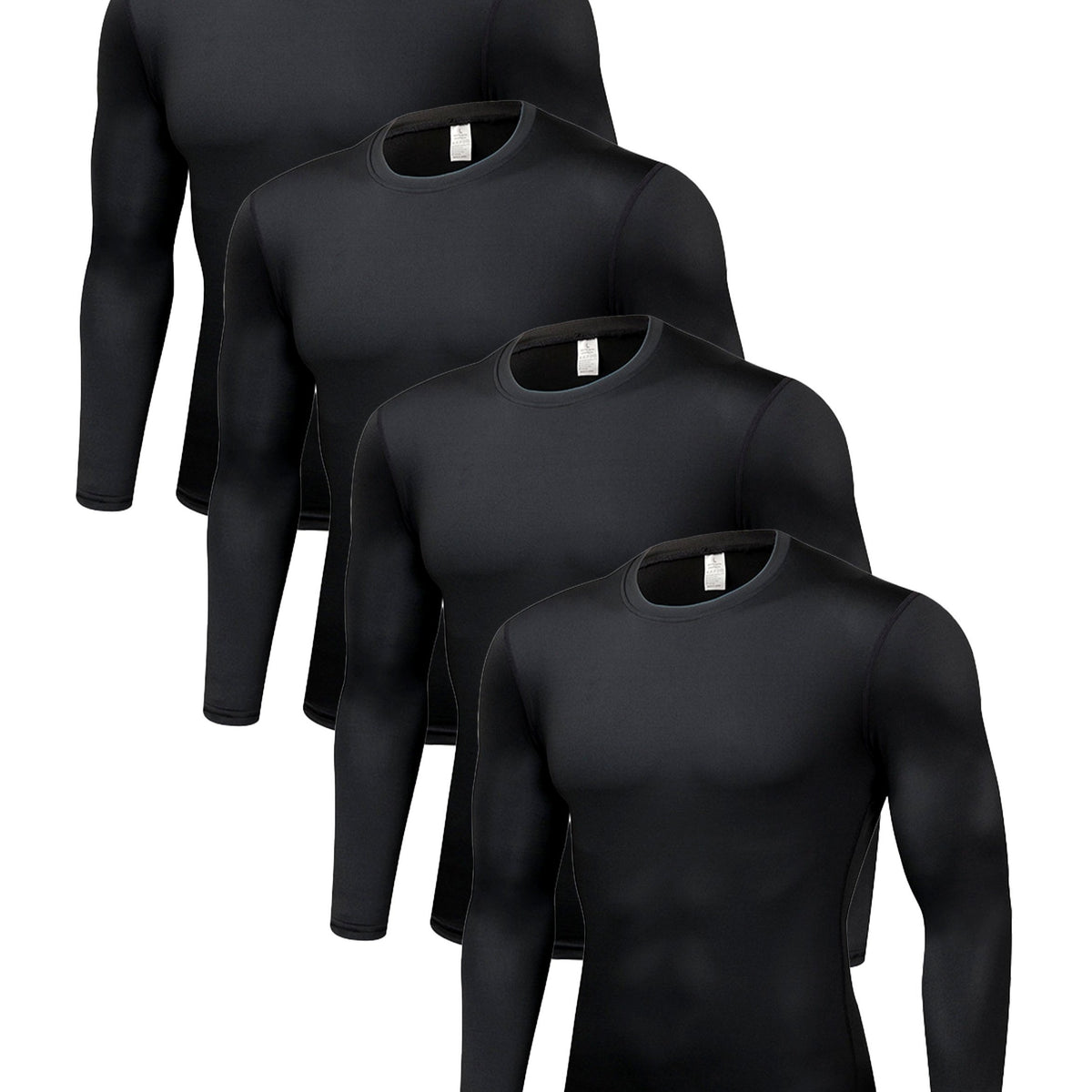 4 Pcs Men's Comfy Sports Compression T-shirts for Fitness Activities