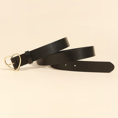 Golden Love Buckle Belt for Women, Heart Belts for Jeans