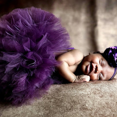 Newborn Purple Tutu Set Baby Girl Tutu Newborn Photo Props