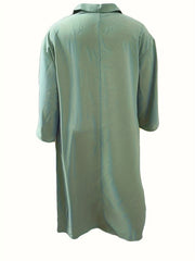  V Neck Loose Fit Maxi Jalabiya Dress