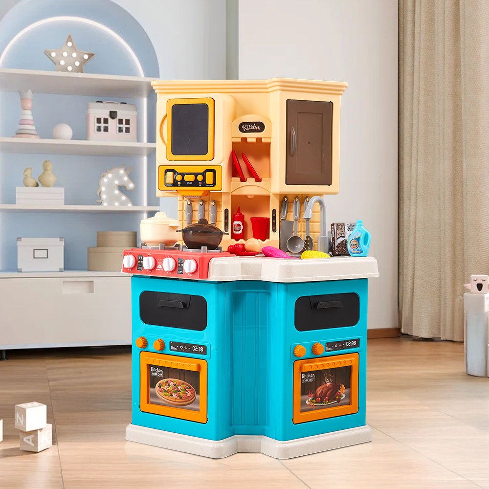 Children's Kitchen Playset Pretend Food Toy Accessories Set Play Sink & Stove
