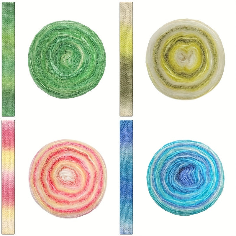 Gradient Spray Wool Thick Thread for Scarves Hats Clothing