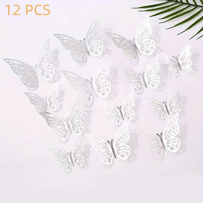 12pcs 3D Butterfly Wall Decor for Parties, Cakes & Room Makeovers