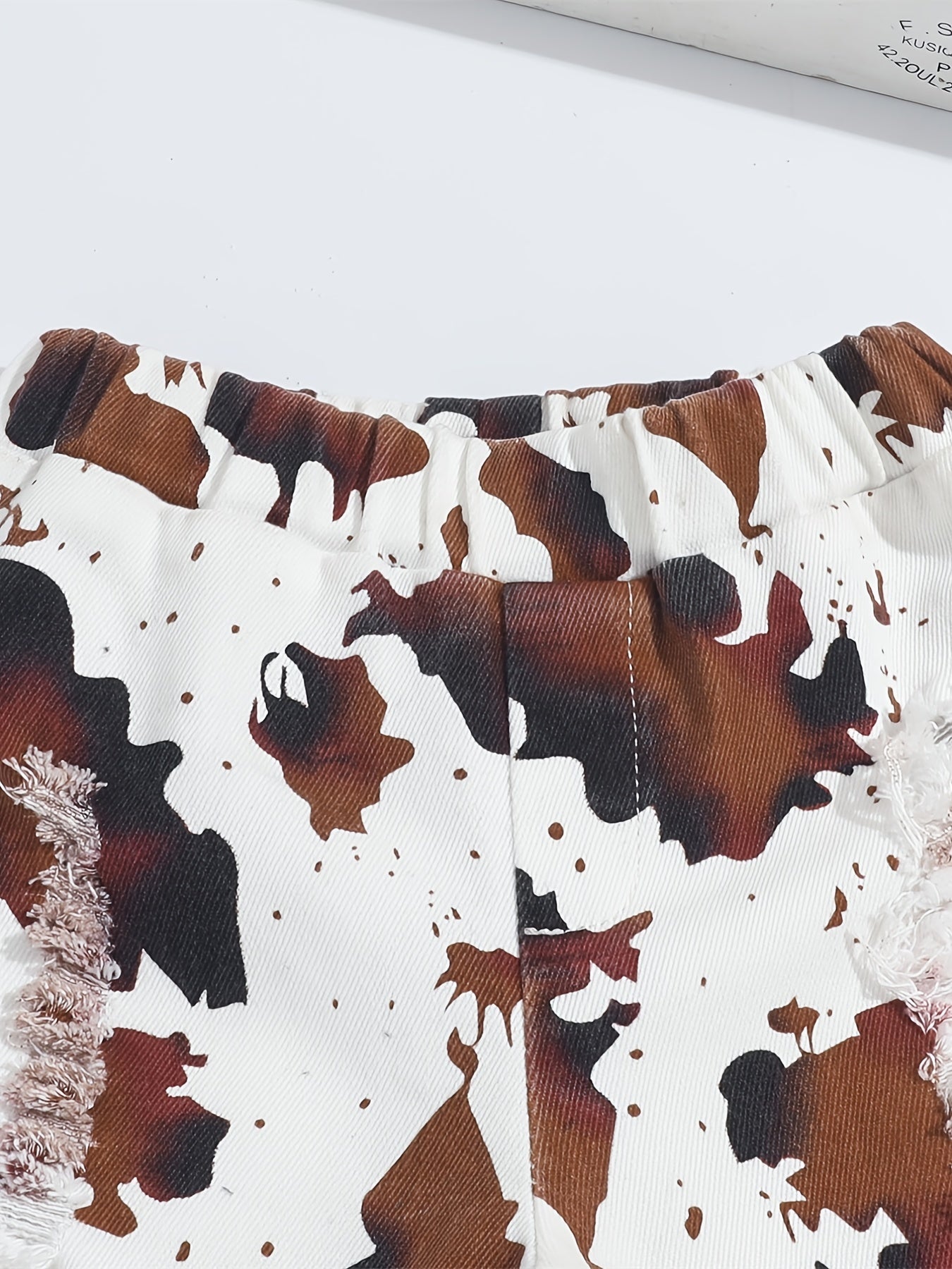 Girls Graffiti Print Flared Jeans Elastic Waist Clothes