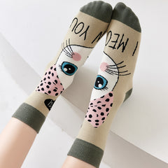 Funny Pattern Mid Tube Socks for Women