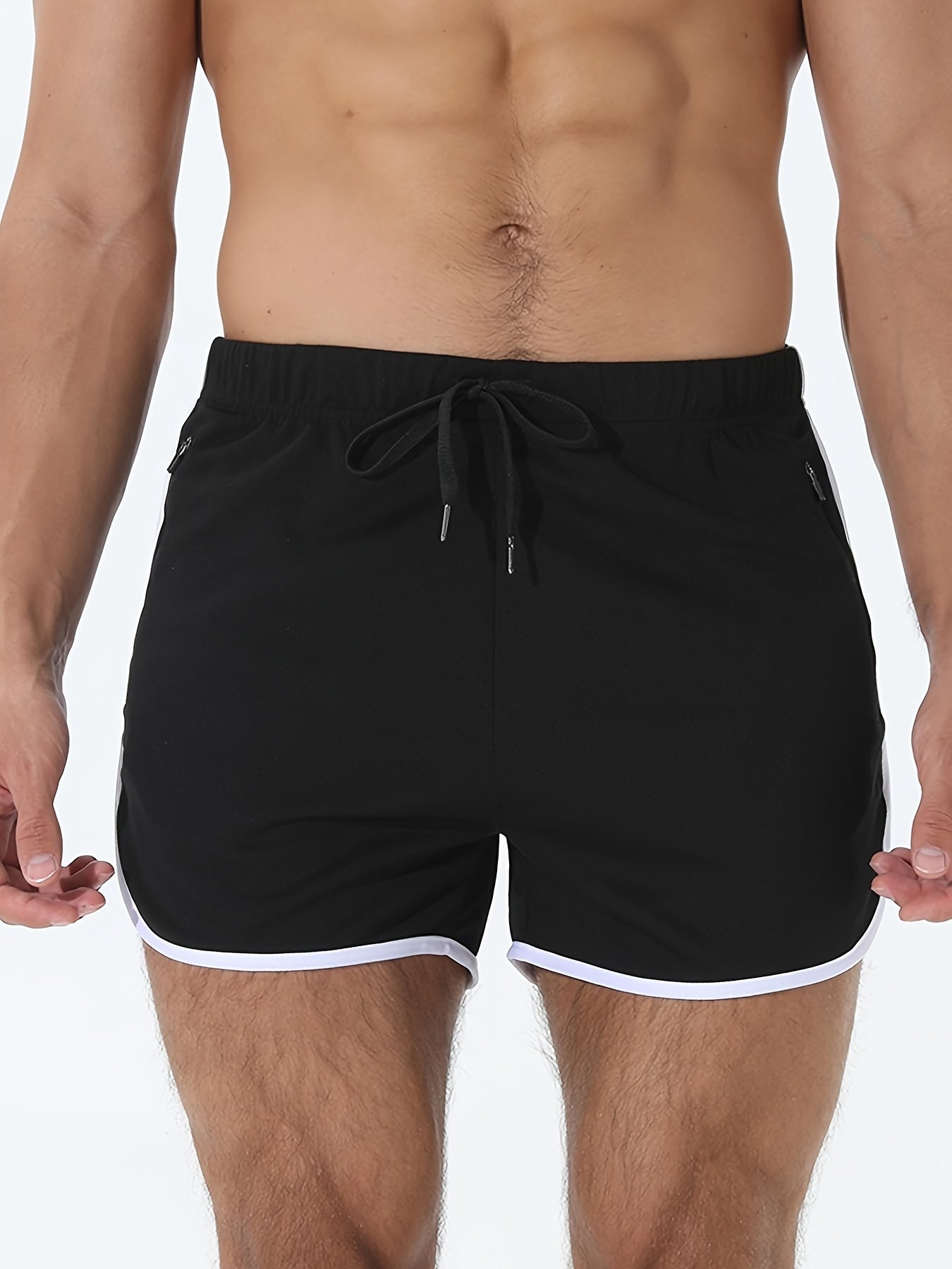 Men's Solid Drawstring Shorts Active Breathable Comfy