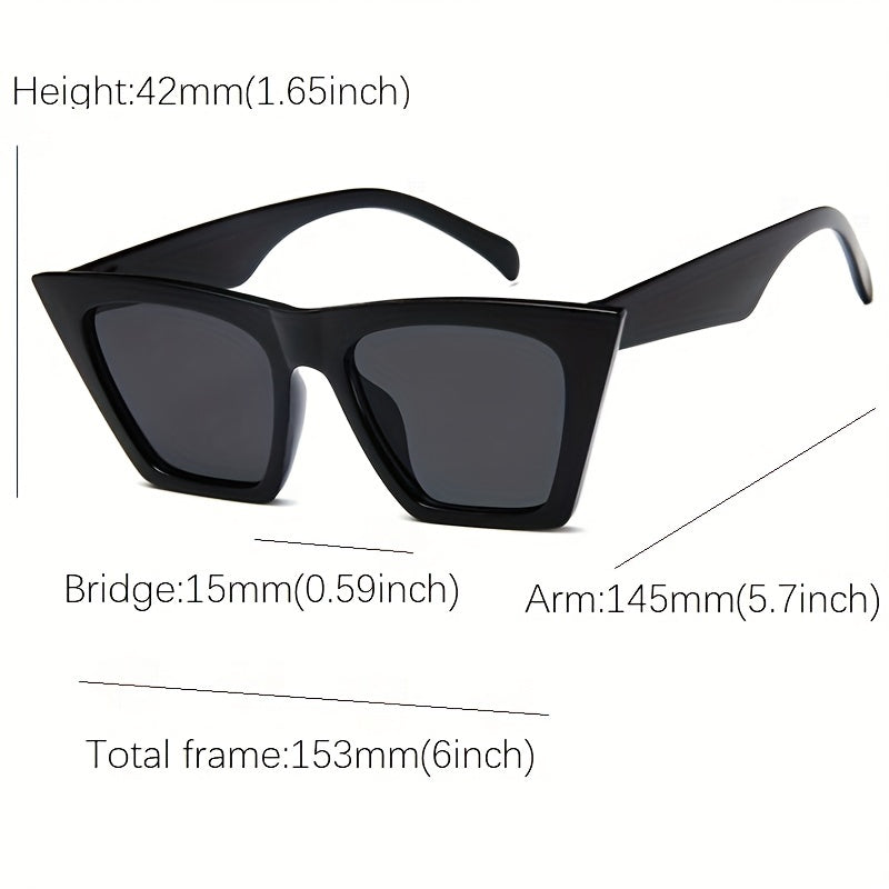 Large Frame Cat Eye Sunglasses Stylish Women UV400 Sunshade Eyewear