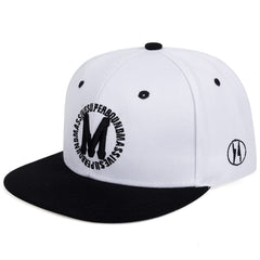 M Embroidery Snapback Hat Hip Hop Solid Casual Baseball Cap Unisex