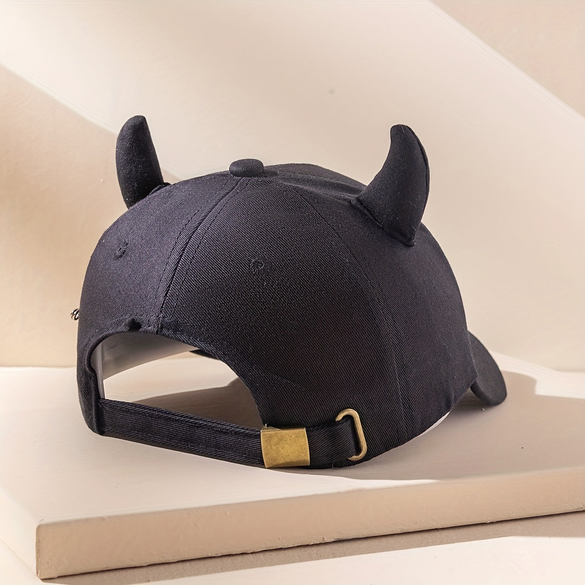 Horns Baseball Cap Hip Hop Ring Brooch Decor Unisex Sun Hat Adjustable Dad Hat