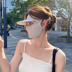 UV Protection Mask With Brim Ear Hook Full Cover Sunproof Mask