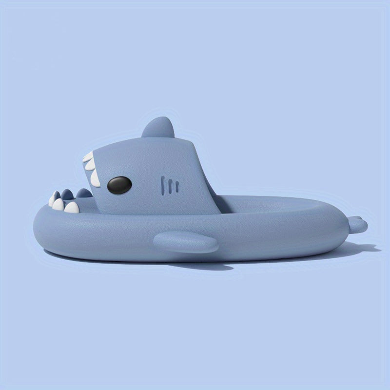 Men's Cartoon Shark Non Slip Platform Slides Soft Sole Cloud Slides