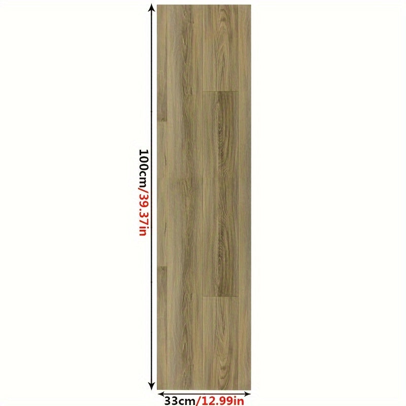Brown Wood Grain Floor Stickers - Non-slip Waterproof Self-adhesive