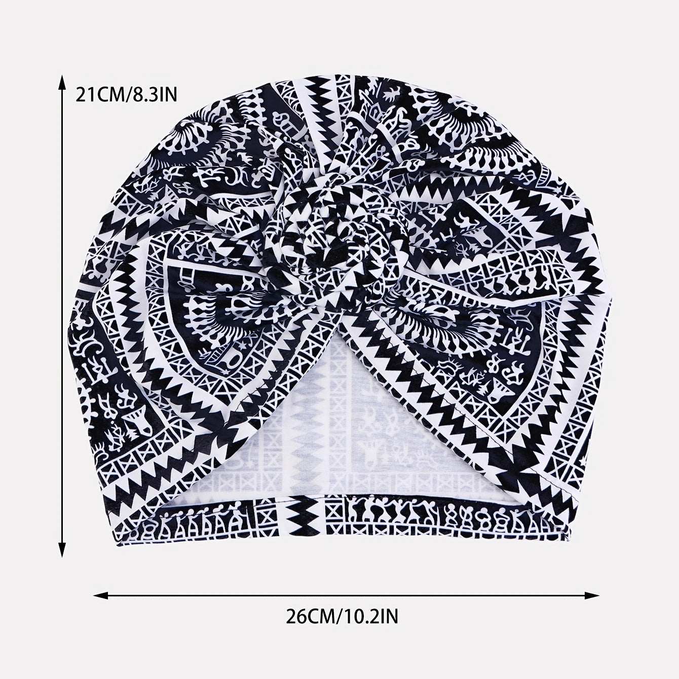 Geometric Print Turban Cap Head Wrap for Women