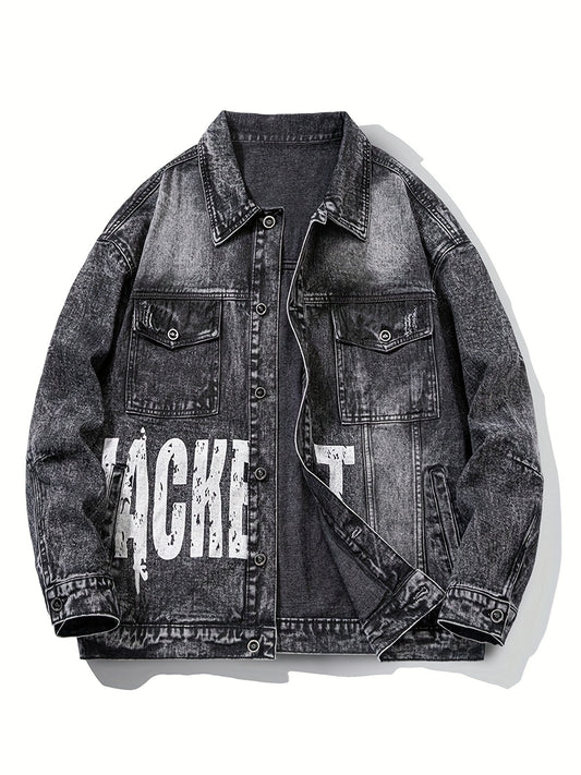 Vintage Distressed Denim Jacket Men's Casual Coat
