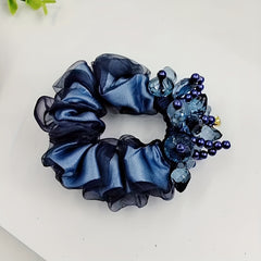 Crystal Beaded Scrunchies Organza Hair Tie Hair Accessories