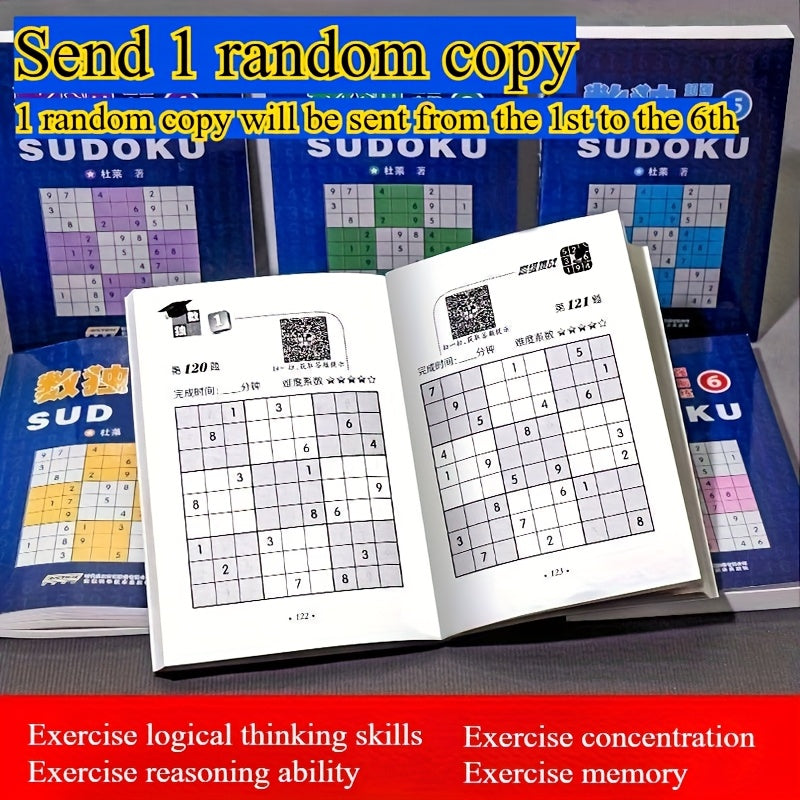 Complete Sudoku Game Set 6 Books Portable Mini Grid Puzzles for All Skill Levels