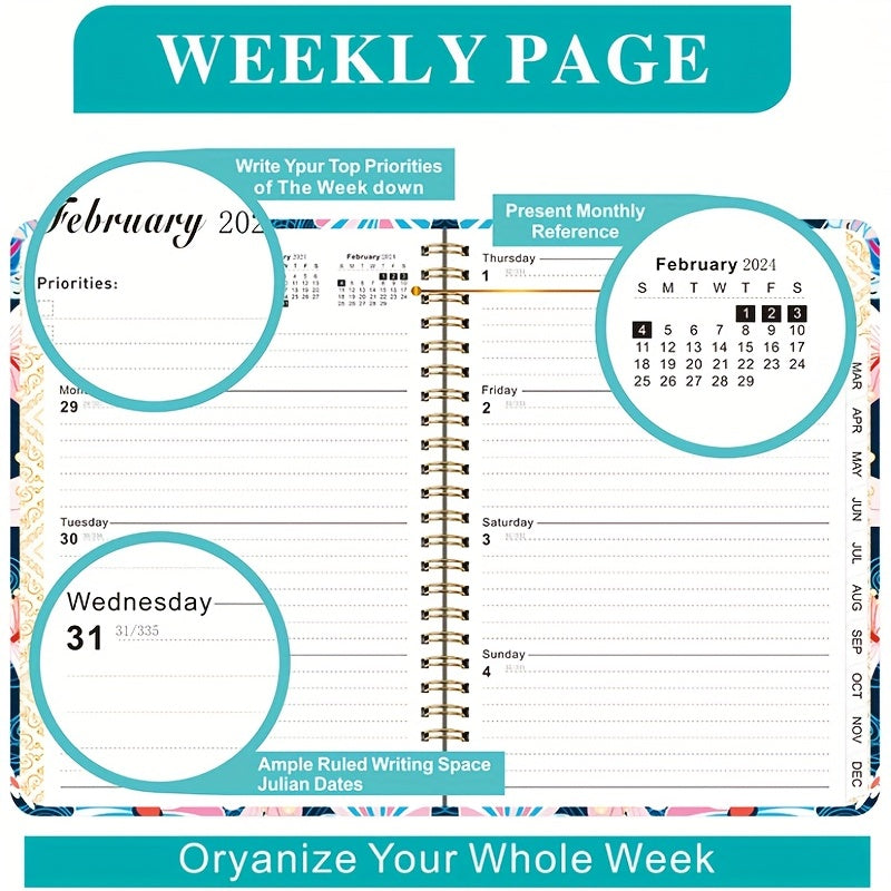 Planner 15 X 21 12 Months Daily Weekly Monthly Planner