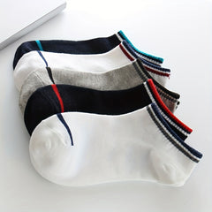 5 Pairs Striped Ankle Socks - Comfy & Breathable Sports Socks