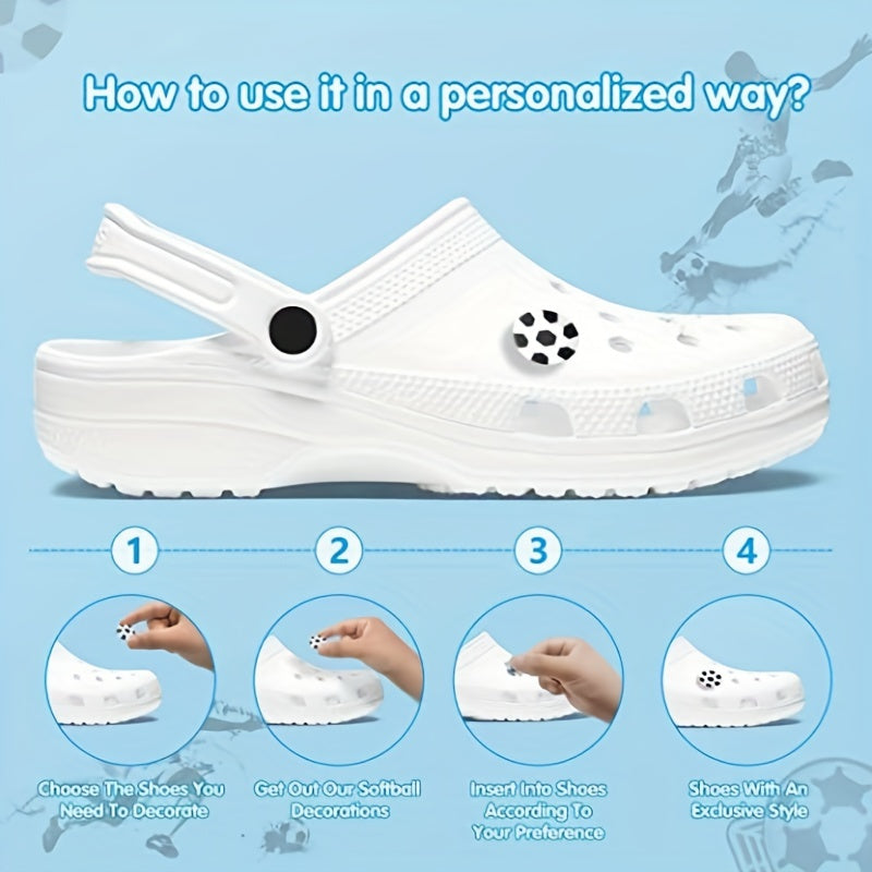 6 Pcs Soccer Shoe Charms PVC 3D Football Shoe Charms Sport Accessory Decoration