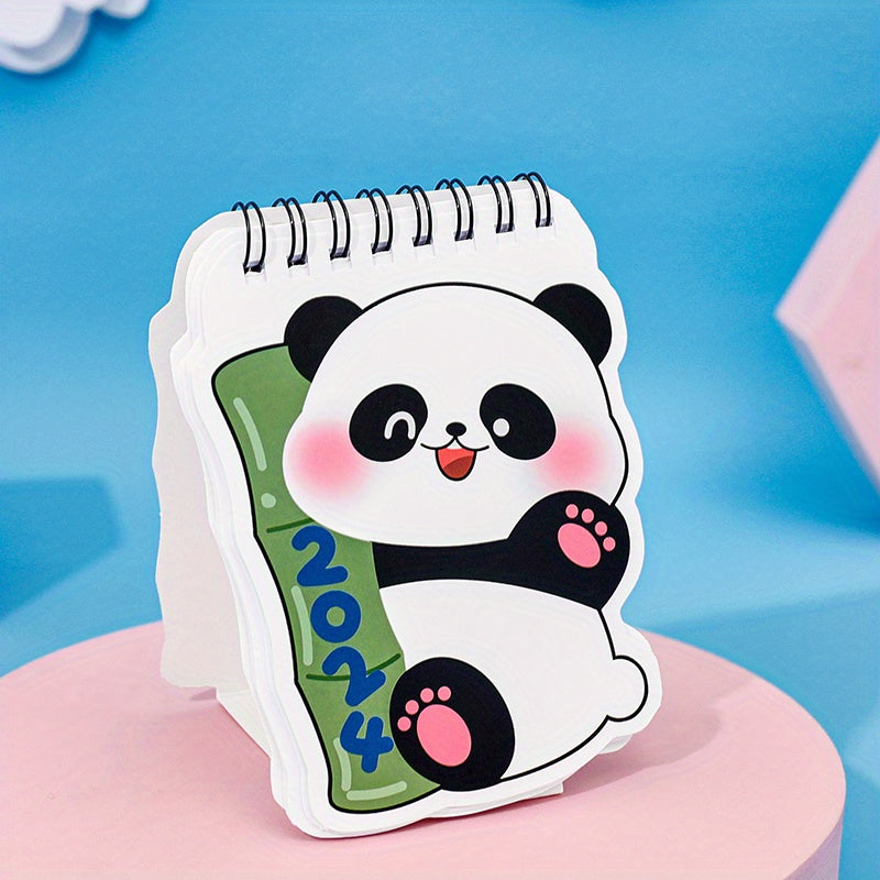 Cartoon Panda Mini Desk Calendar Portable Planning Supplies