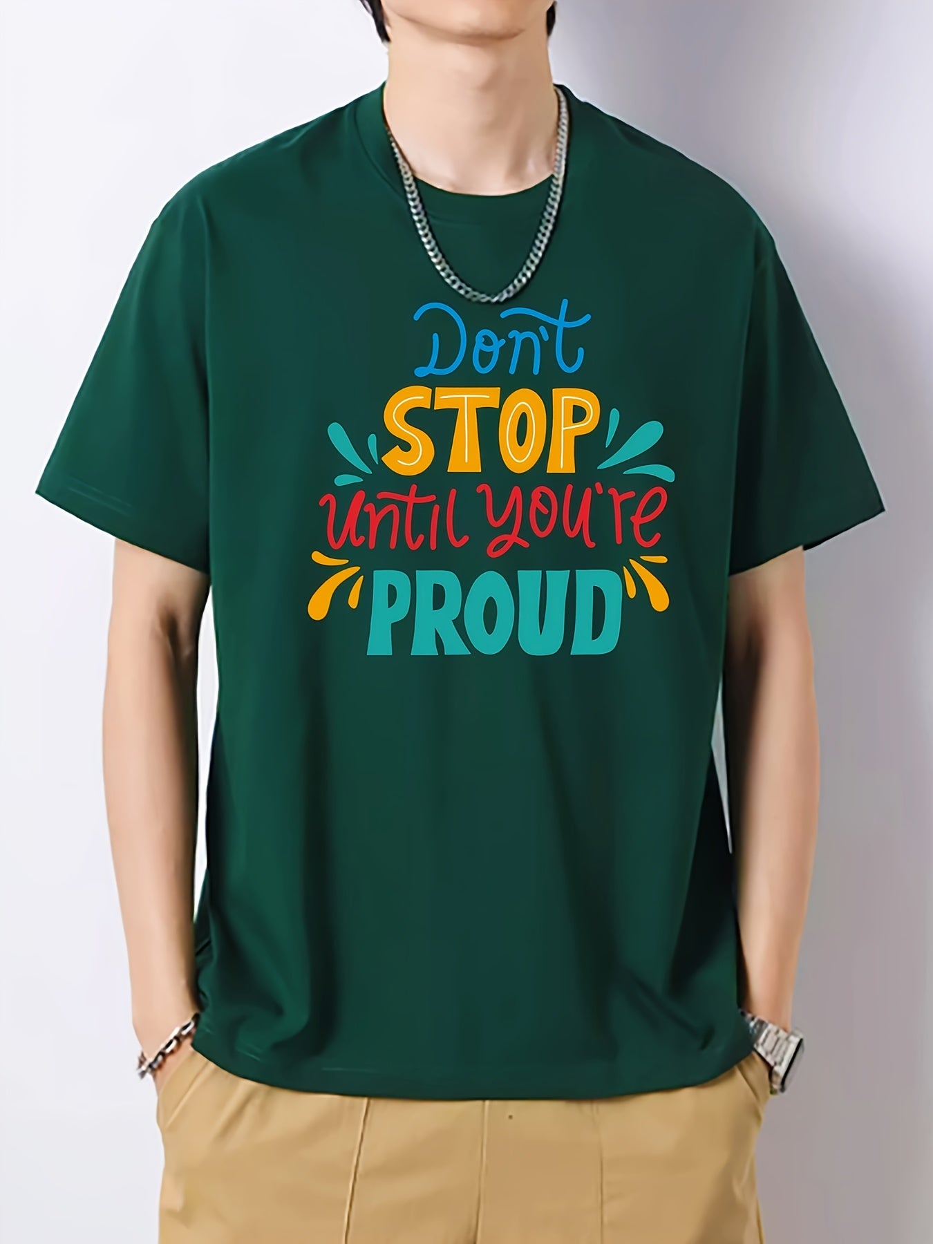 Men's Slim Fit T-shirt Print Top Spring Summer Holiday