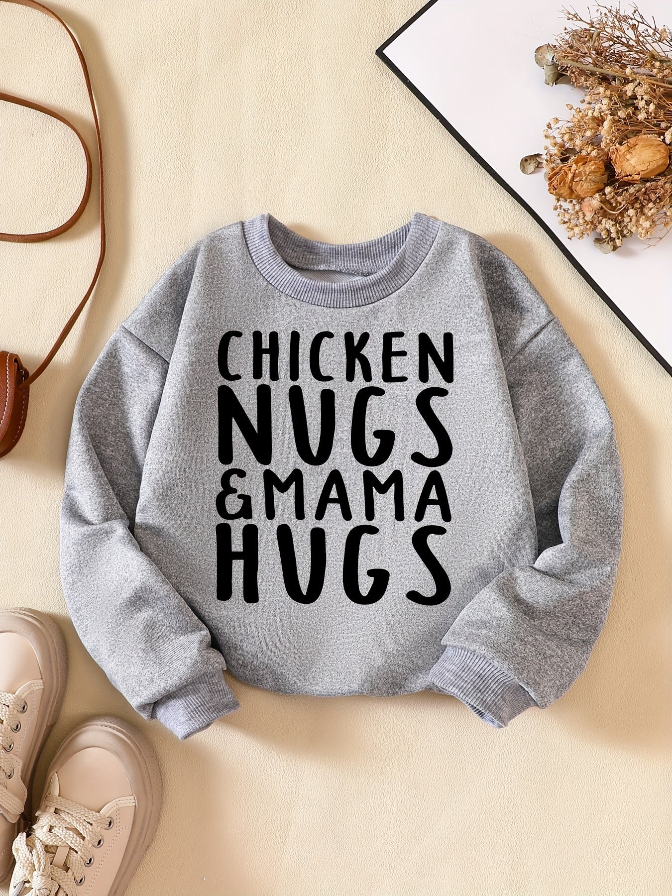 Letter Series Boys Pullover Sweatshirt Long Sleeve Crew Neck Kids Clothing