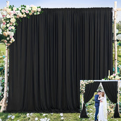 2pcs Rod Pocket Curtains for Weddings Parties and Home Decor