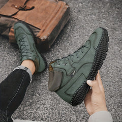 Men's Casual Stitch Solid Low Top Lace up Boots