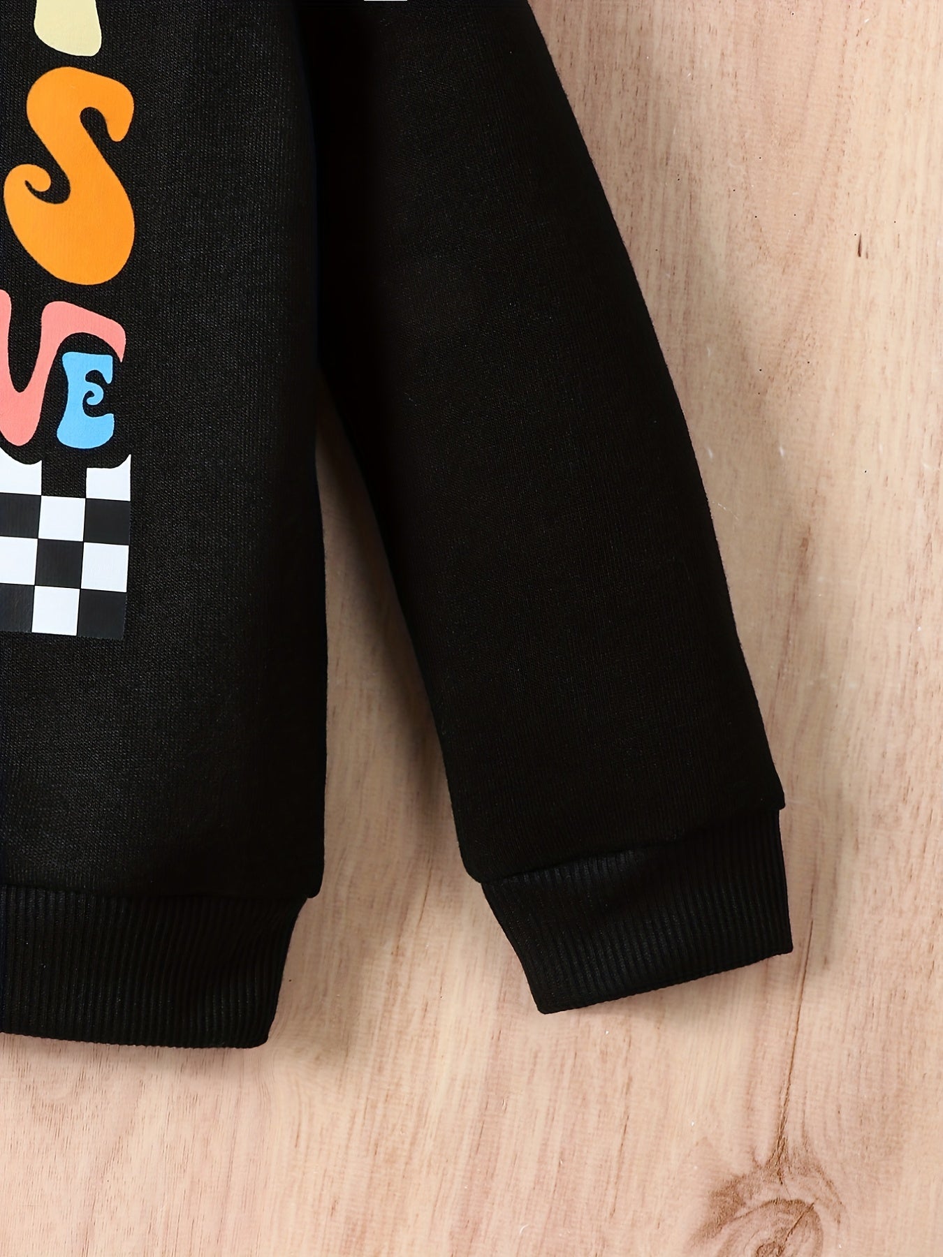 Checkerboard Pattern Kid's Thermal Sweatshirt