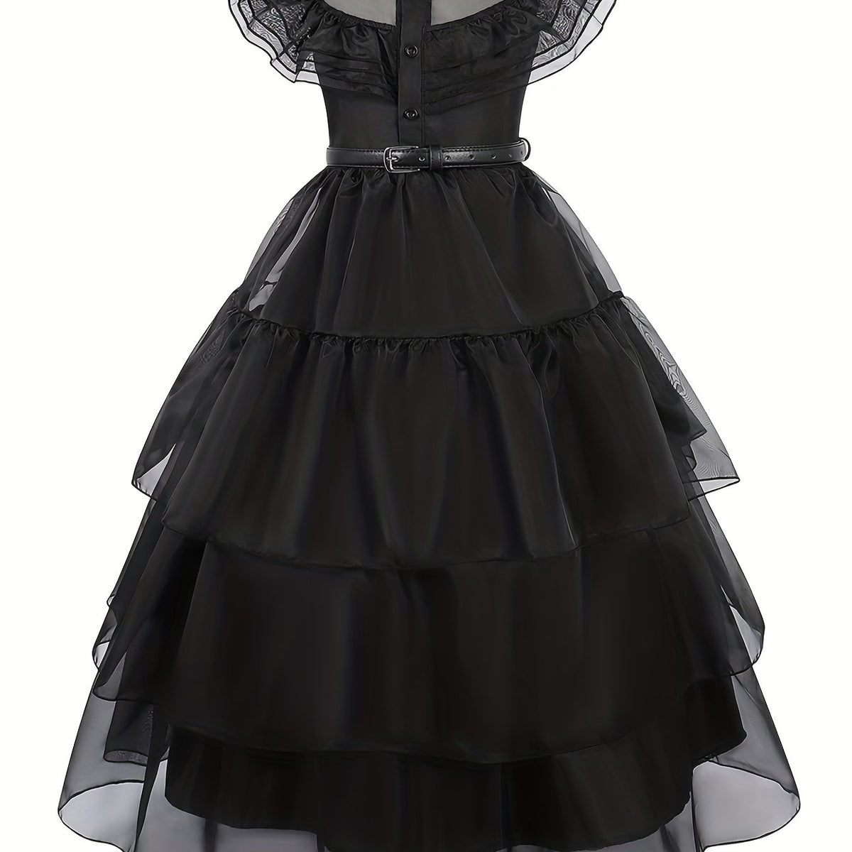 Girls Princess Dress Mesh Cosplay Party Dress With Belt And Socks Set