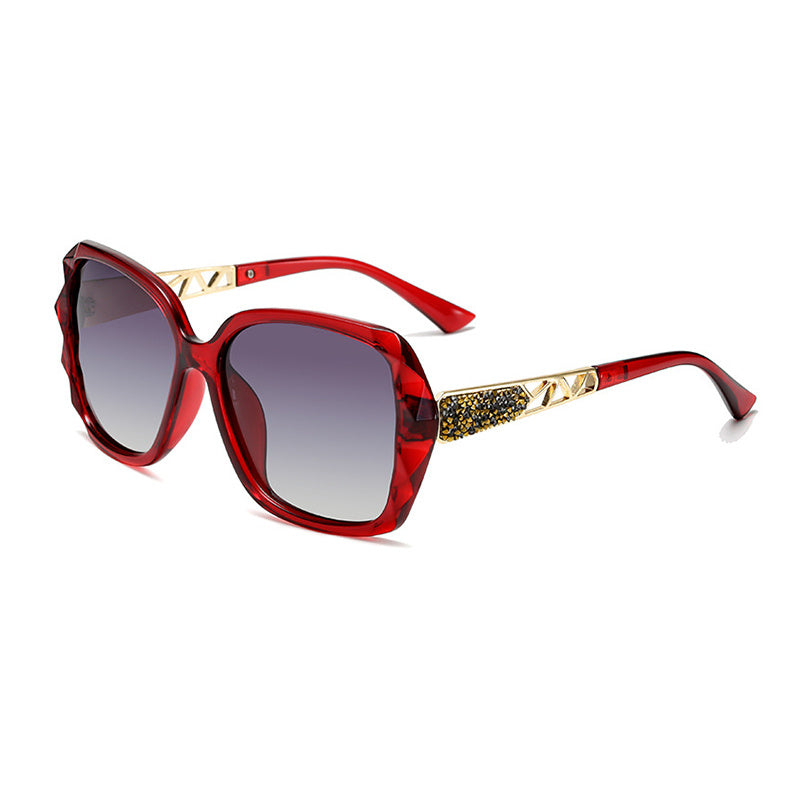 Oversized Polarized Sunglasses Women Rhinestone UV Protection
