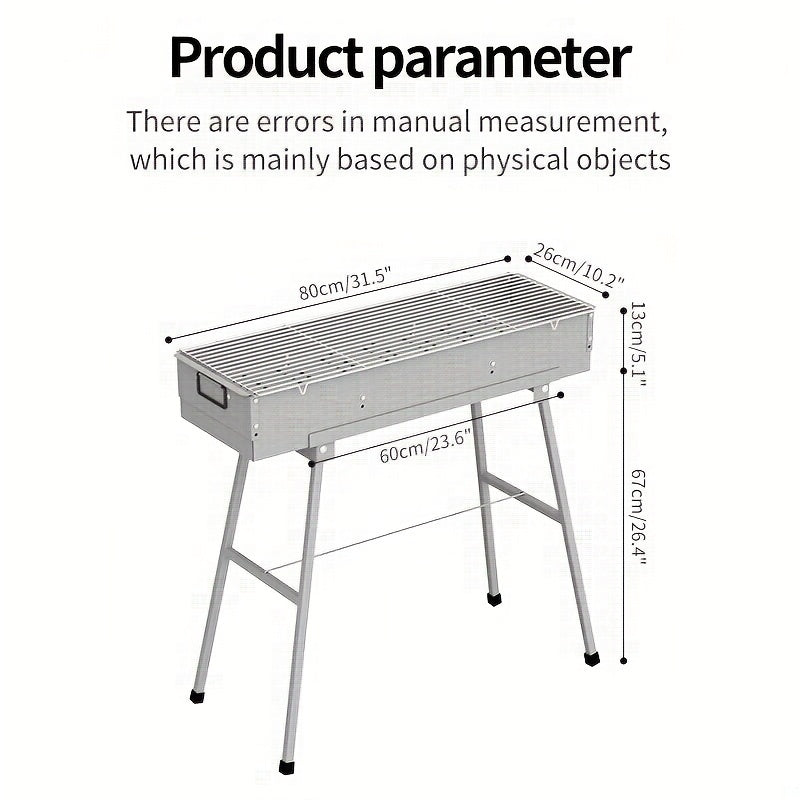 Portable Charcoal Grill with Storage Board for Camping, Hiking, Picnics