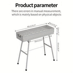Portable Charcoal Grill with Storage Board for Camping, Hiking, Picnics