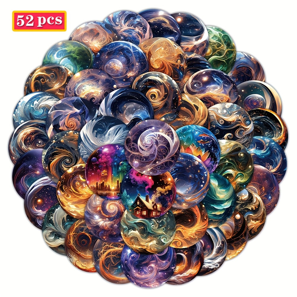52pcs Colorful Magic Ball Stickers for Phone Cases Notebooks Luggage