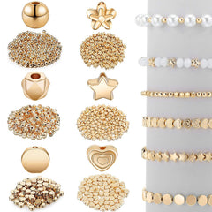 600pcs Mixed Shape Spacer Beads Set for Bracelet Earrings