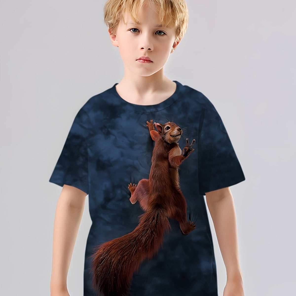 3D Print Squirrel Posture T-shirt Kids Street Wear