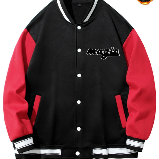Men's Fleece Varsity Jacket Baseball Winter Outerwear