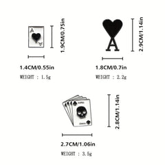 Men's Alloy Poker Brooch for Backpacks Jeans