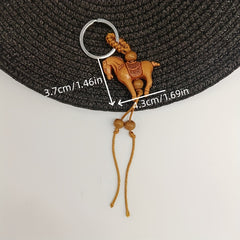 Wooden Horse & Turtle Couple Keychain Resin Pendant Gift Pair For Men