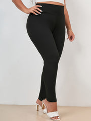  Basic Leggings Wide Waistband High Rise Slim Fit Leggin