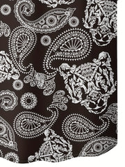 Men's Paisley Print Bowling Shirt Camp Collar Short Sleeves Hawaiian Shirt