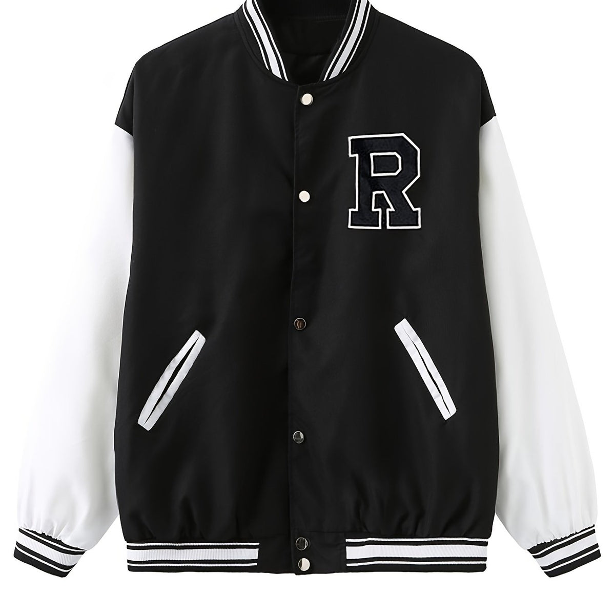 Women's R Letter Print Long Sleeve Jacket