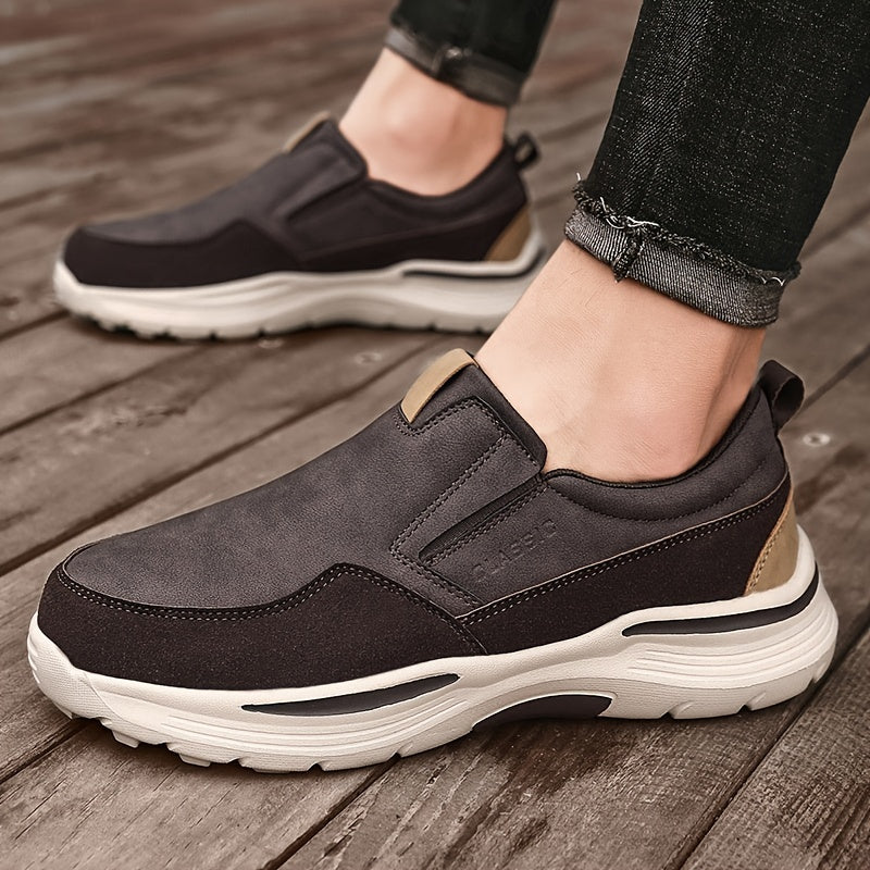 Men's Platform Loafers Comfort Slip On Casual Shoes