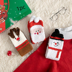 Christmas Print Socks Warm & Fuzzy Women's Stockings