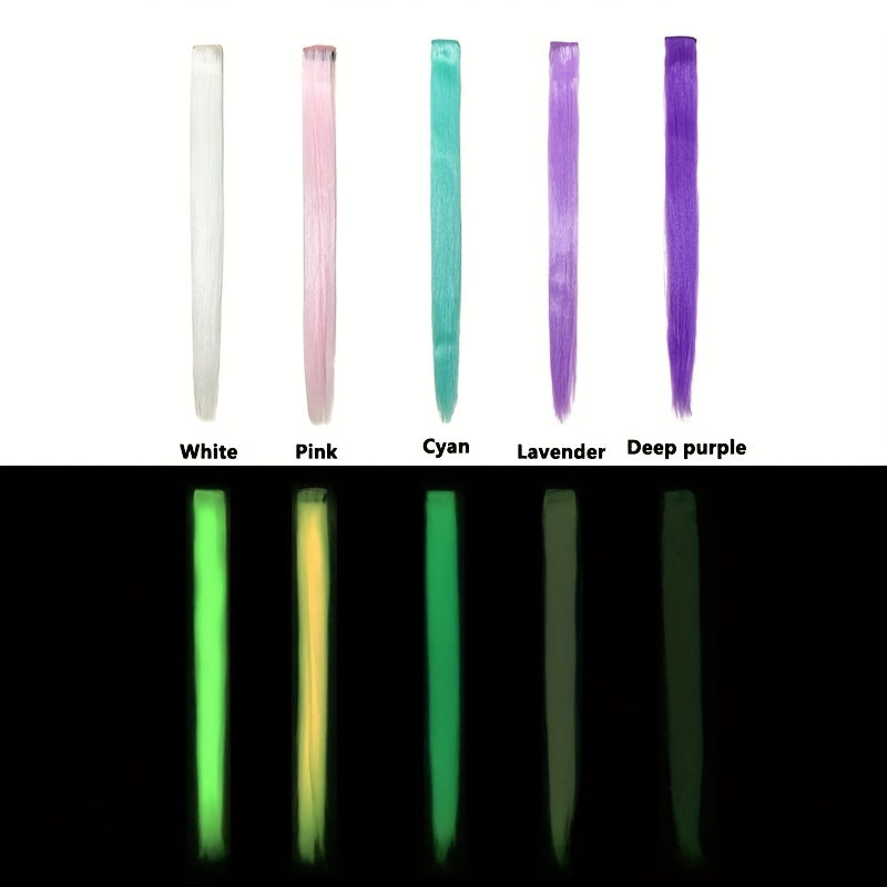 4-Piece Glowing Hairpieces for Nighttime Events, Music Festivals, and Clubs