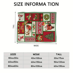 Christmas Bell Elk Plaid Blanket Winter Warm Flannel Blanket