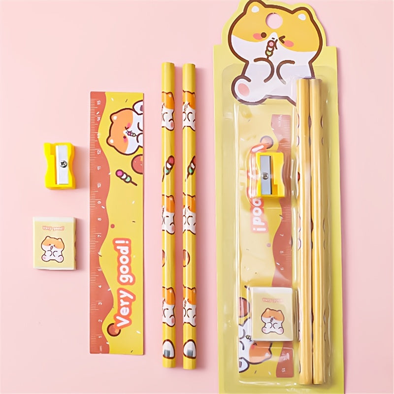 Cartoon Pencil Set - Student Learning Stationery - Small Gift