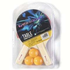 2pcs Table Tennis Racket Set with 3pcs Table Tennis Balls